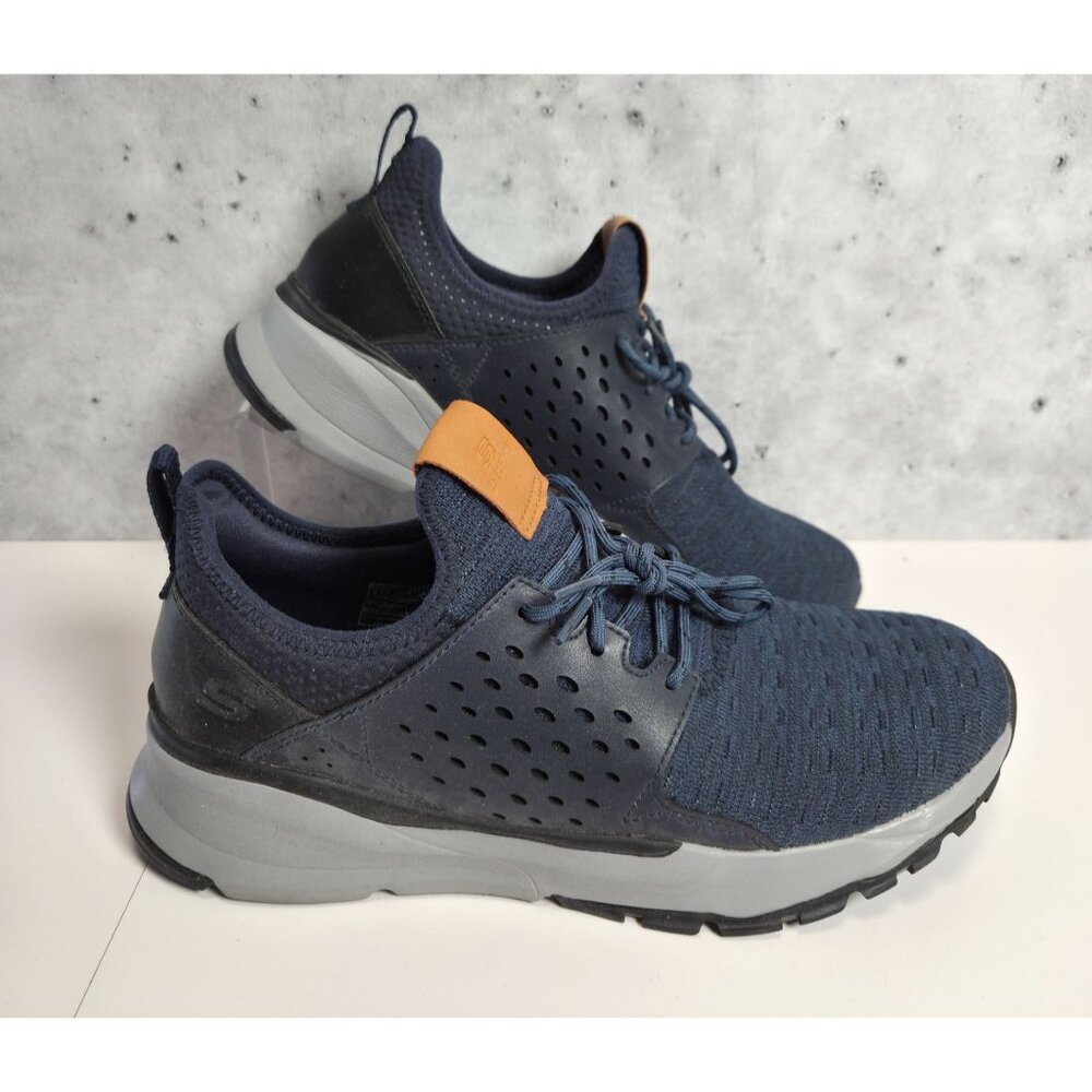 Skechers Mens Relven-Velton Navy Sneakers Air-Cooled Memory Foam Size 9